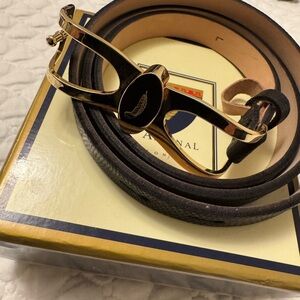 Aspinal of London Gold and Cream Women's Belt